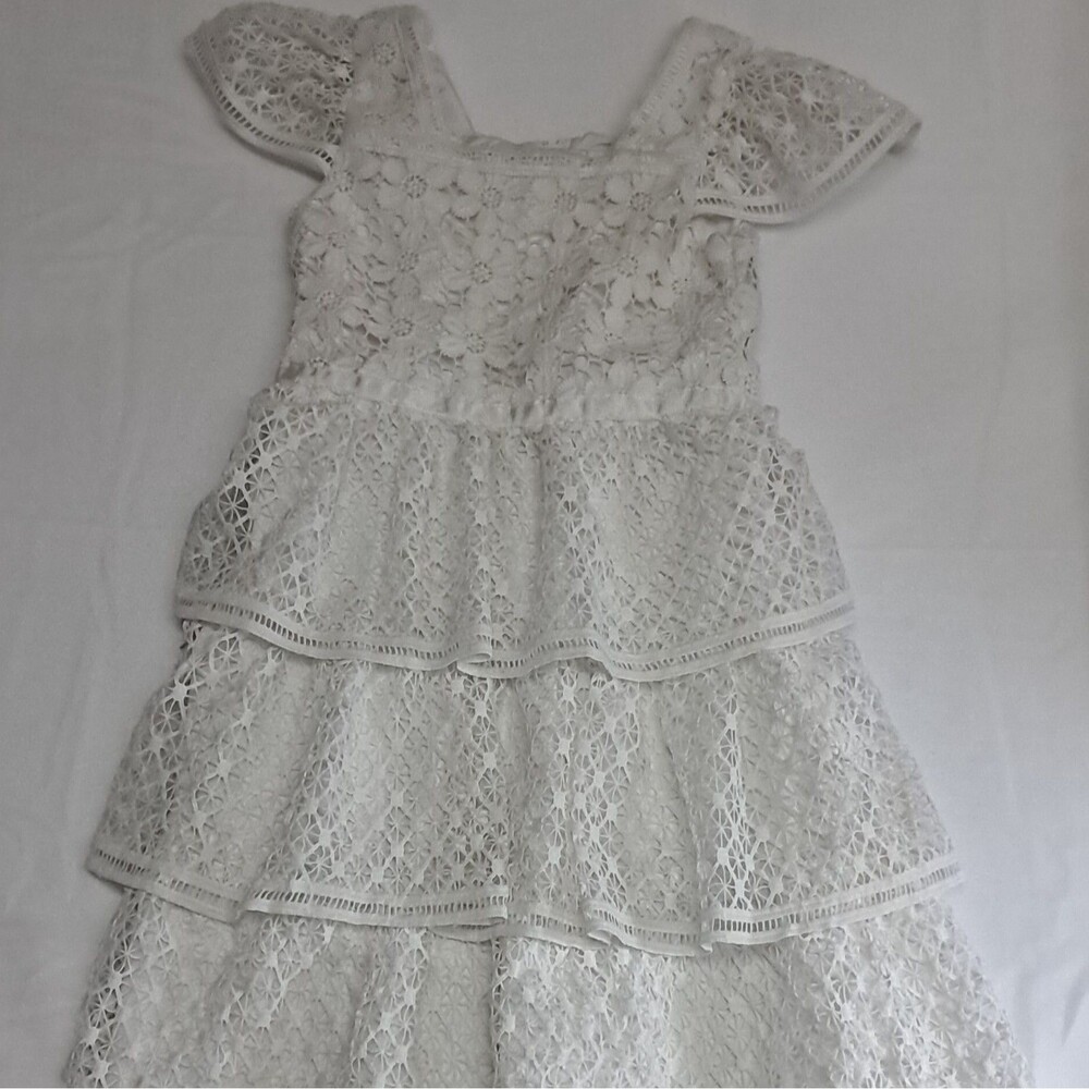 Kensie Girl size 10 white tiered lace dress for Special Occasions Or Holidays